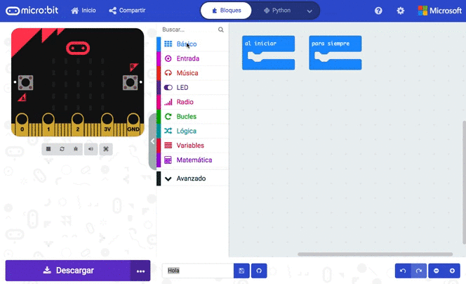 Explorar bloques Make Code GIF animado de como explorar los bloques gif animado